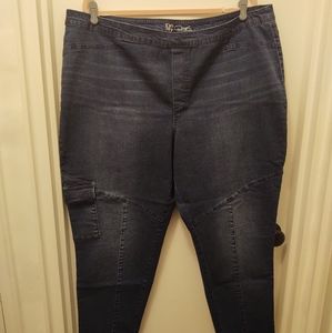 Diane Gilman Twill Cargo Jegging - Indigo